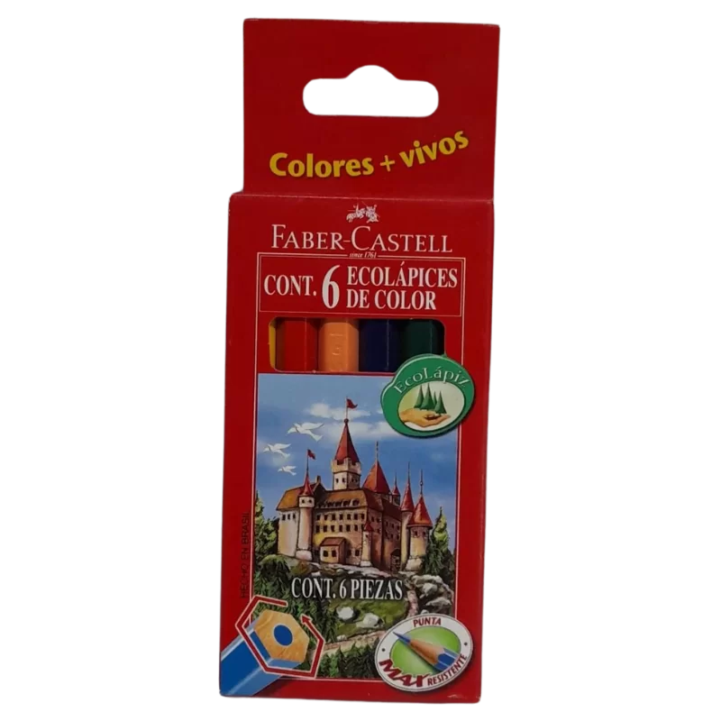 LAPICES DE COLORES 6un FABER CASTEL ECOLAPIZ