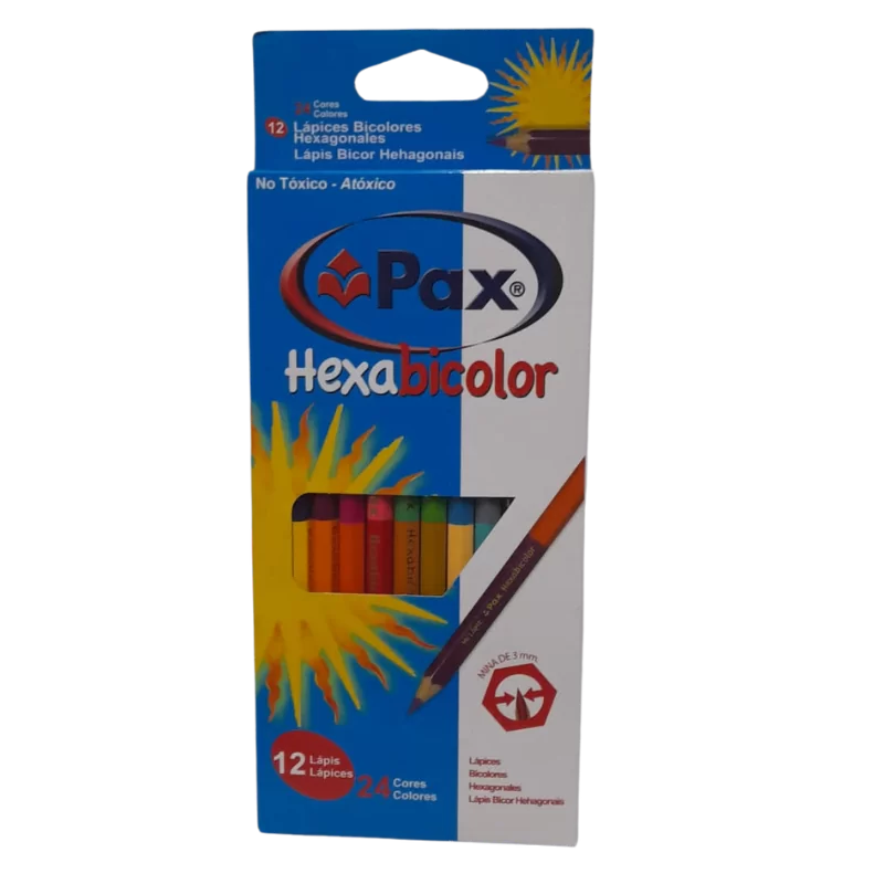 LAPICES PAX HEXACOLOR BICOLOR 12=24L