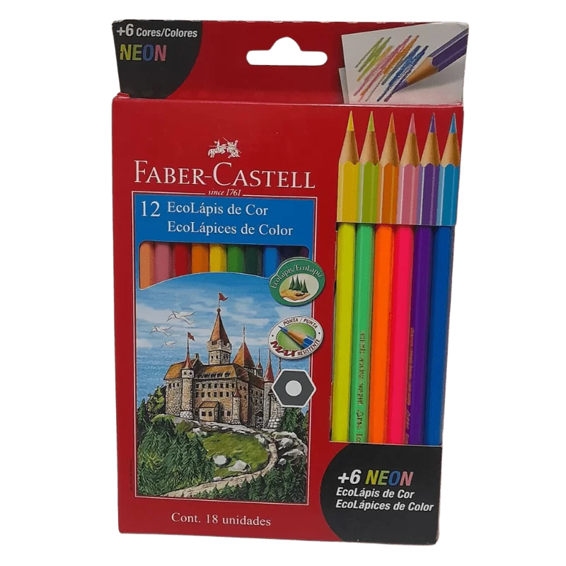 LAPICES FABER COLORES +NEON  12+6L