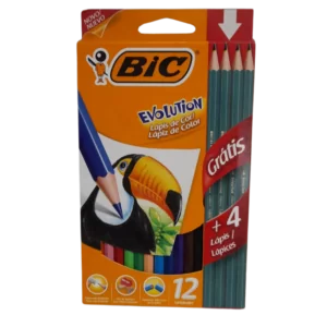 LAPICES de COLORES 12un BIC EVOLUTION +4