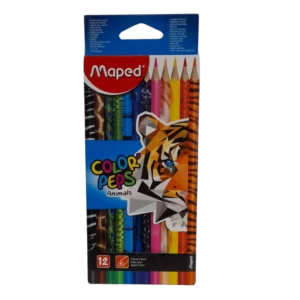 LAPICES de COLORES 12 MAPED ANIMALS