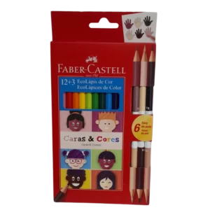 LAPICES de COLORES 12 FABER CARAS & CORES +6 PIEL
