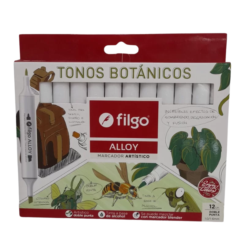 MARCADOR FILGO PERMANENTE ALLOY BOTANICOS 12COL